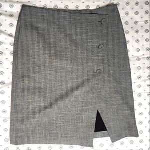 Pencil Skirt with Buttons and Slit